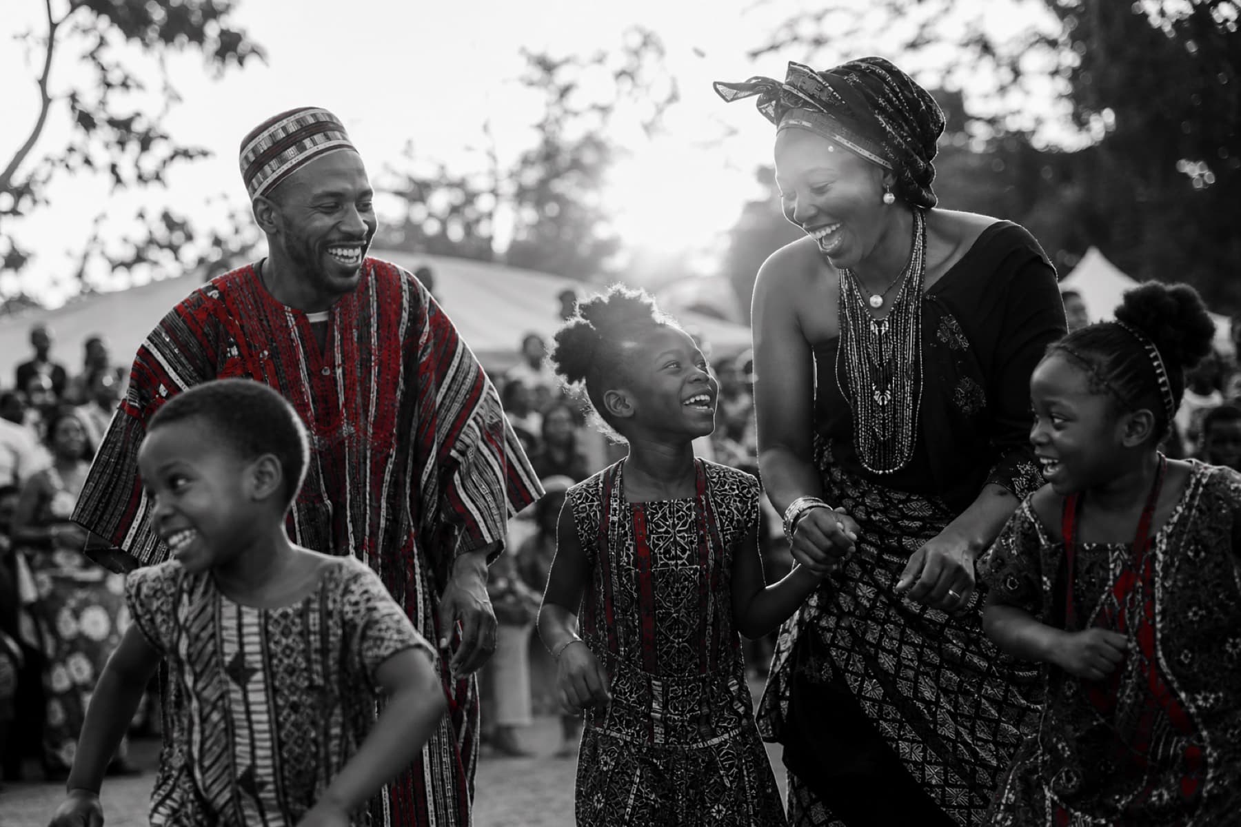 Family enjoying the festival grounds together